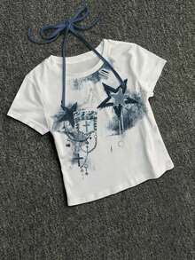 Women's T-Shirt With Y2K Turtle Slogan Print "MALIBU SURF SOUVENIRS CATCH WAVE NAP BEACH" Casual T-Shirt Graphic For Women - 白色的 - 查看 5