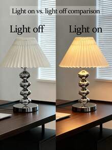 1pc USB Powered Warm Light Desk Lamp, Modern Retro Innovative Atmosphere Minimalist Decor Lamp, Suitable For Bedroom Bedside, Room Tabletop - Silver - View 3