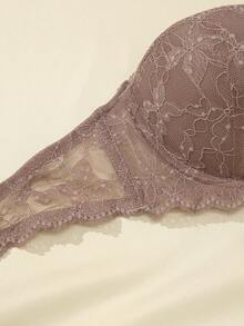 2pcs Lace Women's Bra, Lace Patchwork With Removable Strap Design, Comfortable Daily Underwear - Multicolor - View 6