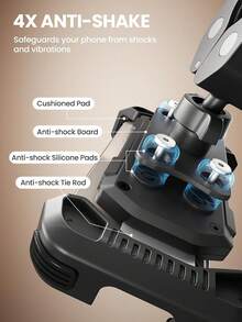 Tounee Motorcycle Phone Holder Mount -Dual Vibration Dampener, Tool-Free Bike Phone Holder Handlebar Clip &Amp; Secure Lock For IPhone 16_15 Pro Max, 47-67" Phones - Black - 顏色A - 查看 2