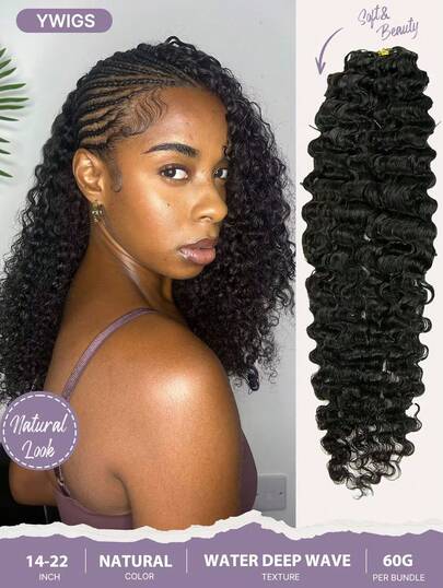 Y WIGS شعر إنساني كروشيه موجة عميقة معجزة العقد، شعر إنساني رمي 100% شعر إنساني مفصول مسبقًا ريش شعر كروشيه، لون طبيعي 14-22 بوصة 50 خصلة، شعر كروشيه إنساني للحماية لعيد الحب، عيد الأم، رأس السنة، عيد الميلاد، المهرجانات، العطلات، الرياضة، الاستخدام اليومي والعطلات