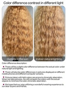 Tóc giả ren tổng hợp T-part 13 * 4 * 1, tóc giả dài xoăn gợn sóng màu vàng kim. - Vàng - Xem 9