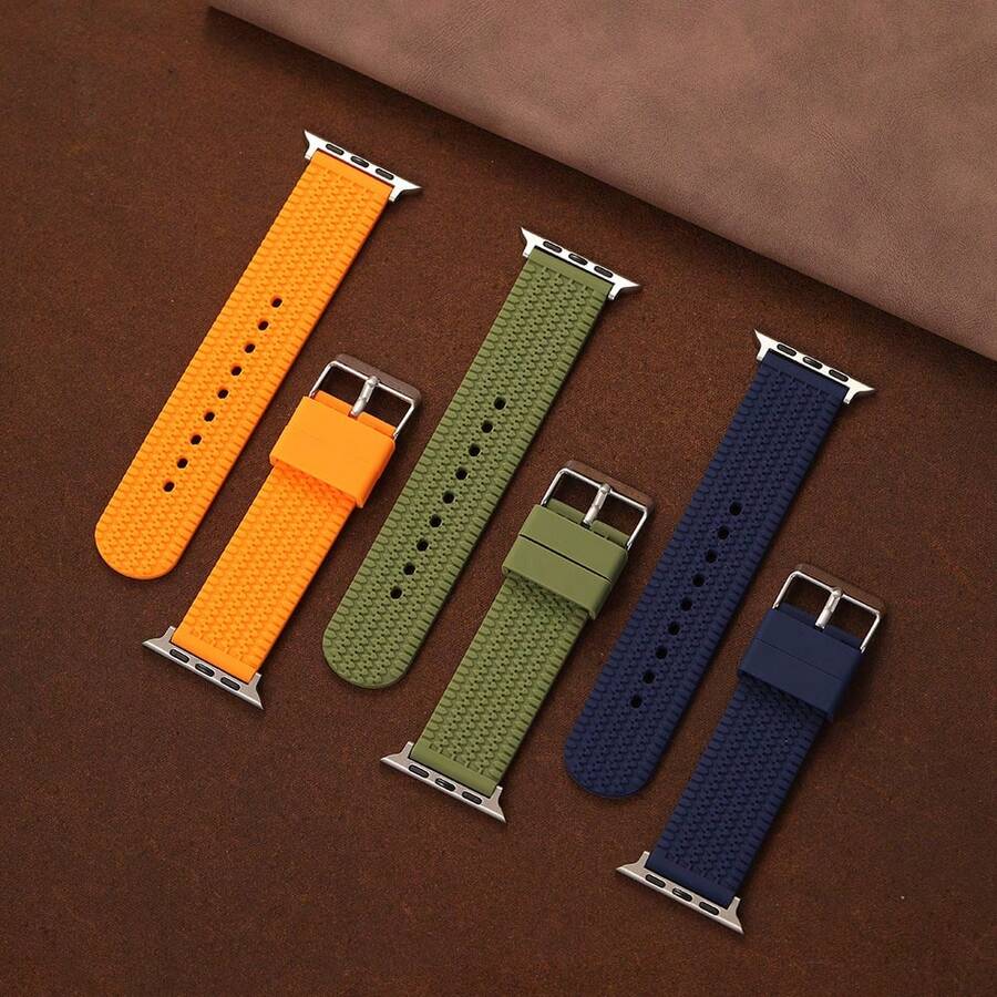 男女通用轮胎纹理表带,兼容 1-11 Ultra SE,兼容 38-49mm ,防水硅胶智能手表表带 - 常規款 - 查看 1