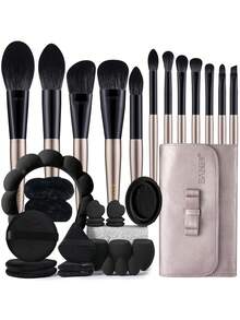 Bộ dụng cụ trang điểm 35 món bao gồm: 12 cọ trang điểm + 1 túi đựng + 3 bông mút trang điểm + 3 bông mút trang điểm mini + 3 bông phấn tam giác + 6 bông phấn nền mini + 3 bông phấn tròn + 2 dây đeo bát đựng phấn + 1 băng đô cài tóc + 1 dụng cụ vệ sinh cọ trang điểm - Nhiều màu - Xem 15