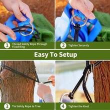 Outdoor Ice Silk Hammock, Anti-Tipping Swing Chair, Camping & Travel Supplies With Ropes And Storage Bag - A - View 4