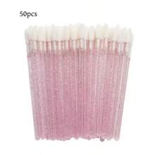 500 chiếc cọ thoa son môi dùng một lần, màu hồng pha lê, dùng cho son môi và son bóng, màu hồng - Hồng - Xem 12