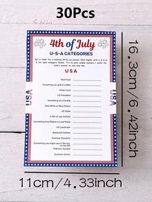 4th Of July USA Category Game Cards, American Independence Day U-S-A Category Party Table Game Cards, Patriotic Theme Holiday Interactive Q&A Cards, Celebration Party Activity Props - View 15