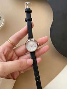 Đồng hồ thạch anh phổ biến, đồng hồ thời trang dành cho nữ, kiểu dáng cổ điển đơn giản và độc đáo, dây da, mặt tròn nhỏ, đồng hồ thạch anh cao cấp dành cho nữ. - Nhiều màu - Xem 9