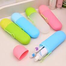 Caja portátil de almacenamiento y transporte para cepillo de dientes y pasta de dientes, ideal para camping, hogar, baño, aventuras al aire libre y como regalo práctico. Diseño compacto y resistente al agua. - Multicolor - Ver 10