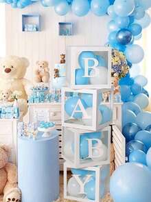 8Pcs BabeShower Decoration Letter Balloon Box For First Birthday Wedding Party Decor Gender Reveal Decoration,Newborn Birthday Transparent Balloon Box Gift Box,Baby Boxes With Letters For Baby Shower,Paper Balloon Box,Baby Shower Gift,Party Favor Box, Balloons Not Included - 10.6*10.6 Inches - View 7