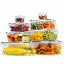FOWA 8/30/34-Piece Food Storage Containers With Lids - Meal Preparation Lunch Boxes - Reusable Containers - Leak-Proof - For Kitchen Organization - Microwave/Freezer - 查看 8
