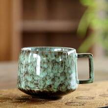 陶瓷咖啡杯，创意窑烧釉面，奢华高端马克杯，美式下午茶套装 - 將軍咖啡杯-黃色 - 查看 9
