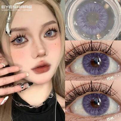 Eyeshare 1 Pair Natural Color For Eyes Purple Gray Lenses For Dating Or Daily Wear Party