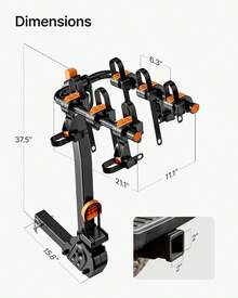 4-Bike Hitch Rack – Heavy-Duty Foldable & Tiltable Steel Carrier For 2" Receivers - 3-bike W/QR - View 7