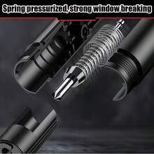 1pc Car Safety Hammer With Window Breaker And Seatbelt Cutter, Comes With Test Lens Emergency Escape Tool - B - View 10
