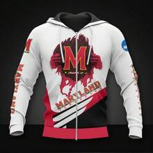 Maryland Terrapins Hoodie 3D Zip Hoodie Long Sleeve Gift For Fan - Nhiều màu - Xem 2