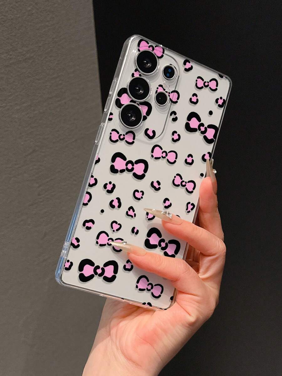 Funda de teléfono de material TPU suave y lujosa con estampado de leopardo, lazo y mariposa en colores, adecuada como regalo para familiares y amigos, compatible con Samsung S26 ULTRA, S25 ULTRA, S24 ULTRA, S23 ULTRA, S22 ULTRA, S26, S25, S24, S23, S22, S21, A57, A56, A55, A54, A37, A36, A35, A17, A16, A15, A07, A06, A05, A3, A5, 13C, 14C, 15C, HONOR 400, 500 PRO - Multicolor - Ver 1