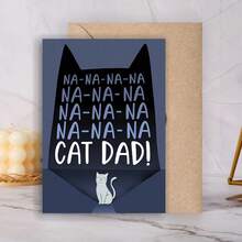Funny Father's Day Greeting Cards With Envelopes, 1pc Or 6pcs/Set Humorous Dad Jokes & Punny Cards, Cat Dad, Giraffe Designs, Creative Birthday Card For Dad/Husband - View 2