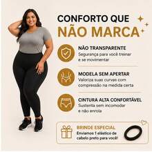 Kit Of 2 Women's Plus Size Leggings For Gym, Sizes G1, G2, G3, High Waist, Shaping, Thick, Non-See-Through, Comfortable - 2 người da đen - Xem 2