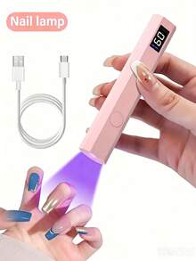 KU DA ZHONG 1pc LED UV Nail Lamp, Portable Nail Dryer, USB Mini Nail Drying Lamp, 180mAh Rechargeable Battery UV LED Nail Lamp, Suitable For Curing All Nail Gels, Perfect For Home And Salon Use - A - View 2