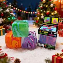 Endless Squeeze! Rotating Marble Texture Squishy Cube Toy, Slow Rebound, Effective Stress Relief. This Anxiety Relief Gadget In 4 Vibrant Colors Is Great For Daily Relaxation And Gift-Giving - Multicolor - View 9