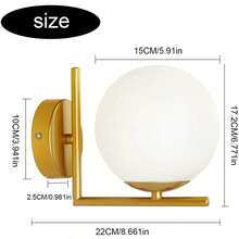 Aplique de pared LED moderno color dorado de 60 vatios (fuente de luz no incluida) - Dorado - Ver 5