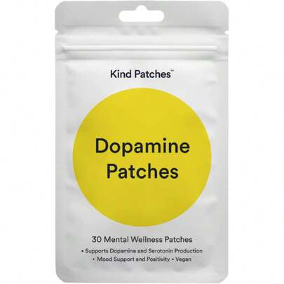 Dopamine Wellness Patches By Kind Patches, 30 Vegan Transdermal Mood Support Patches With Rhodiola Mucuna Lion's Mane Daily Balance Patch