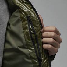 Nike Jordan 品牌logo圖案休閒舒適寬鬆保暖立領夾克麵包羽絨服 - 橄欖綠 - 查看 3