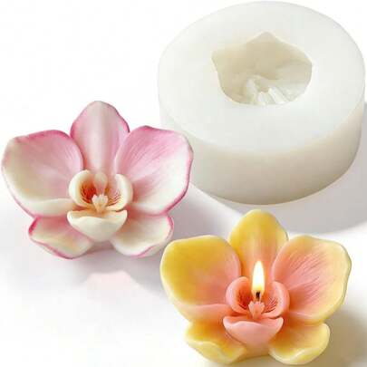 1pc DIY Phalaenopsis Orchid Flower Silicone Mold Handmade Flower Aromatherapy Candle Mold Plaster Resin Desk Decor Plant Soap Molud Wax Resin Casting DIY Aromatherapy