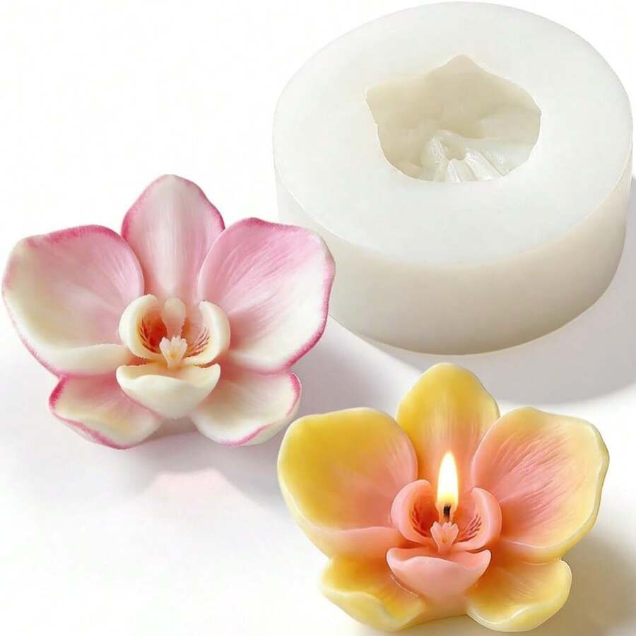 1 khuôn silicon tự làm hình hoa lan Phalaenopsis, khuôn nến thơm thủ công, khuôn thạch cao, khuôn nhựa, khuôn trang trí bàn làm việc, khuôn xà phòng hình cây, khuôn sáp, khuôn nhựa đúc, khuôn tự làm nến thơm. - trong suốt - Xem 1