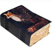 Handmade Vintage Leather Journal 8x6 Inch Diary With 400 Deckle Edge Pages Rustic Leather Notebook For Men And Women Antique Refillable Writing Journal For Travel Sketching Gifts And Office Use The Enchanted - The Enchanted Fox - View 10