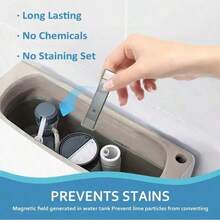 Bộ 4 món dụng cụ vệ sinh bồn cầu từ tính, bền, không hóa chất, không gây vết bẩn. - đen - Xem 4