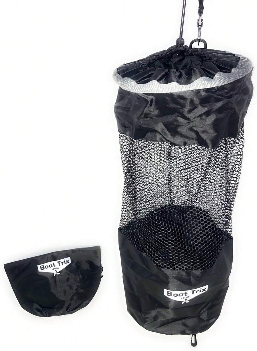 Boat Trash Bag Can Reuseable Washable Mesh And Nylon_Polyester By Boat Trix Multiple Sizes And Models (Slim Line, Medium) - White - View 1