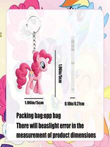 MY LITTLE PONY 我的小马驹钥匙扣吊坠 - 可爱女孩手机链吊坠，甜美酷炫玩具钥匙扣，动漫周边吊坠礼物 - 彩色 - 查看 3