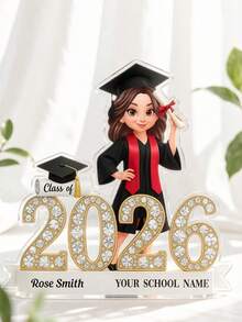 Placa de acrílico personalizada - Adecuada como regalo de graduación, regalo de graduación, recuerdo - Tarjeta de graduación personalizada - Ver 6