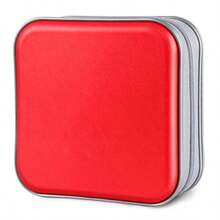Siveit Funda para CD Funda para CD/DVD de 40 Capacidad Portadiscos de CD/DVD Funda de Discos de DVD de Plástico Duro Organizador de Discos para Auto Hogar Oficina Viaje - Rojo - Ver 8