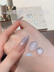 annies 12ml Snow Crushed Ice Flash Gel Nail Polish Shiny Snowflake Sparkle UV Glitter Gel For DIY Nail Art Salon 1pc/2pcs - Multicolor - View 6