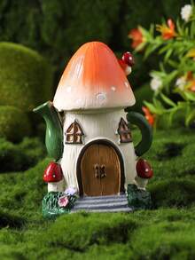 1pc Creative Interesting Flower Mushroom House Resin Statue Decor, Suitable For Balcony, Yard, Lawn, Garden Decoration, Outdoor Sculpture Decor, Holiday Atmosphere Decor, Home Decor, Desk, Foyer, Study Room Decoration, Best Holiday Gift. (Handmade With Slight Color Difference, Color Bleeding Is Normal) - Mushroom House - View 13