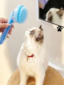 1件装长短款宠物洗发水分配器洗澡刷,犬猫美容按摩沐浴刷,宠物毛发清洗刷,犬猫洗澡梳,家用宠物洗发水刷,适用于犬猫居家洗澡 - 彩色 - 查看 2