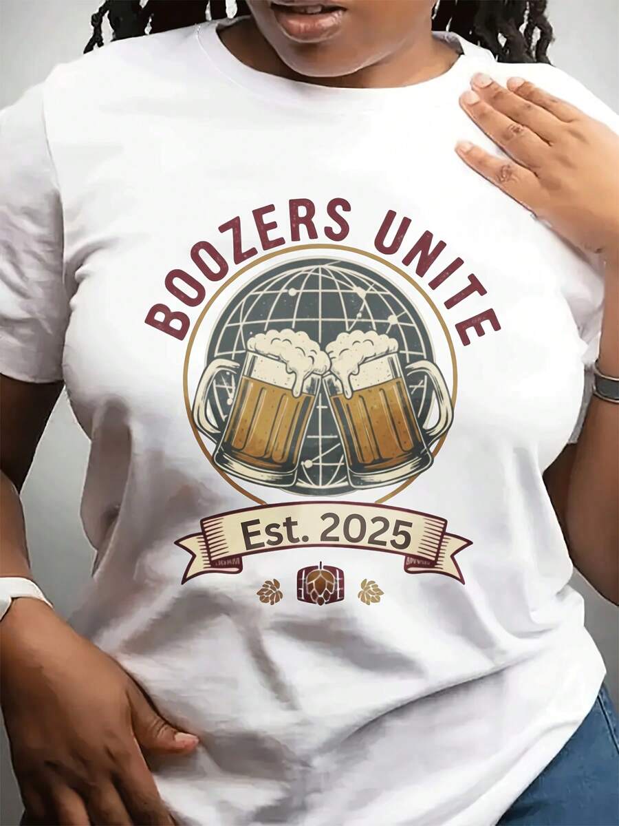Camiseta de diseño irlandés de cerveza y celta del día de San Patricio de las mujeres adecuada para pubs, fiestas y ropa casual - camiseta de cuello redondo lavable con impresión de tema de cerveza (todo el año)