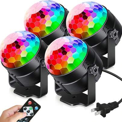 [Paquete de 2 o 4] Luces de fiesta estilo disco - Luces estroboscópicas para escenarios con alimentación USB; ideales para automóviles, hogares, bailes, fiestas de cumpleaños, actuaciones de DJ, bares, KTV, Navidad, bodas, discotecas, pubs y otras ocasiones.
