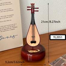Violin Rotating Music Box, Pipa Figurine Creative Home Decor, Small Gift Craft Guitar Desktop Decoration - Miniature Wind-up Music Box - View 5