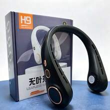 免提无叶颈挂式风扇 - 便携式USB充电空气冷却器，适用于旅行/户外/健身房/办公室，可穿戴式个人风扇，超静音360°环绕送风，男女通用设计，男女皆宜，1500mAh - 多色 - 查看 16