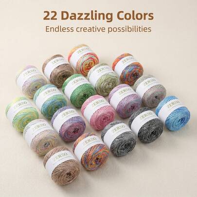 100g/Pack 22 Colors Gradient Sequin Hollow Yarn, Handmade Crochet DIY Materials, For Bag, Doll, Coaster, Shiny Knitting Yarn