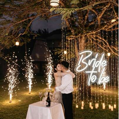 1 biển đèn neon LED "Cô dâu tương lai", đèn neon tạo không khí bằng nguồn USB, thích hợp cho tiệc cô dâu, tiệc cưới, trang trí tường phòng ngủ, quà tặng tiệc độc thân.