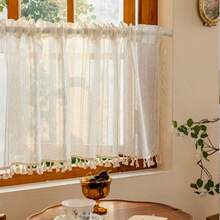 1pc Multi-Color Tassel Translucent Short Curtain - 1PC - View 6