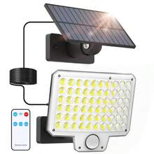 240 piezas Luz solar LED para exteriores, Foco impermeable IP65 con control remoto, 3 modos Lámpara de pared de para patio, jardín, garaje - 240 LED - 1 unidad - Ver 3