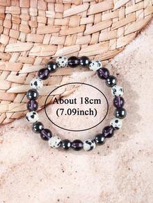 Vòng tay bảo vệ đính hạt phong cách Bohemian, vòng tay pha lê tím và đá jasper đốm - Giúp cân bằng cuộc sống, giải phóng năng lượng tiêu cực, trang sức tâm linh cho nam và nữ khi tập yoga và thiền định - Cân bằng, tăng sự tự tin. - Nhiều màu - Xem 4