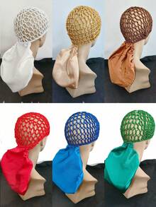 Mũ trùm đầu bằng satin có thể điều chỉnh 2 trong 1, hai mặt, phù hợp với kiểu tóc xoăn, tóc tự nhiên và tóc tết, vành rộng, phụ kiện tạo kiểu tóc, thiết kế hai mặt, thoáng khí và thoải mái. - Nhiều kiểu dáng - Xem 9