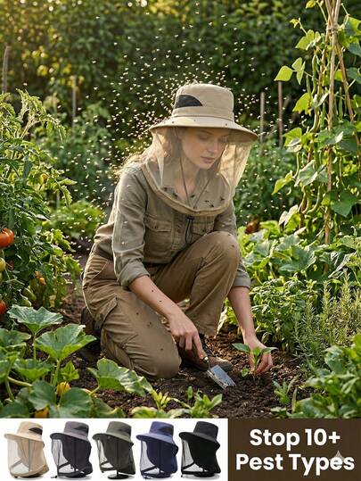 Sombrero a prueba de mosquitos, sombrero de pesca, máscara protectora, protección solar, máscara de malla transpirable, sombrero anti-insectos para pesca nocturna, sombrero anti-abejas para damas, nuevo estilo de verano, sombrero de pesca con protección solar, sombrero de sol de moda para hombres, ideal para graduación, regreso a la escuela y temporada de viajes